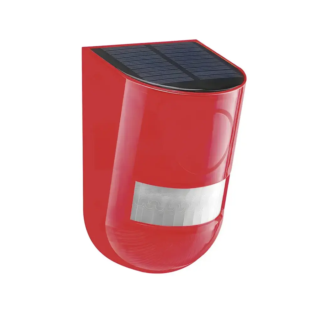 Alarma solar con sensor de movimiento, sirena y luz LED 